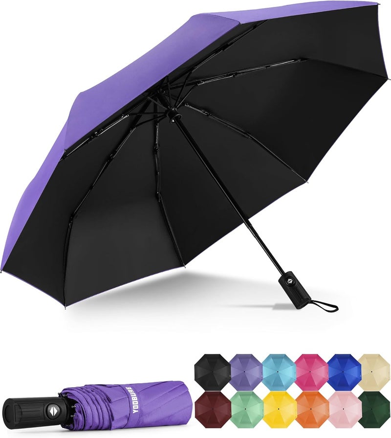 Yoobure Windproof Travel Umbrella - Automatic Umbrellas for Rain, Compact Folding Umbrella with UV Protection, Lightweight Portable Design for Backpack/Walking/Car, Sun & Storm Ready - Image 1